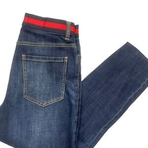 CABI 6 Button Fly Jeans Pockets Skinny‎ Raw Hem blue